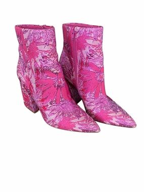 Gianni Bini Pink Floral Pointed Toe Ankle Booties